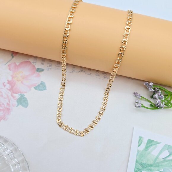 Bold Rose Gold Link Chain Necklace in High Quality Brass - 50cm, XPNL0066 - Picture 3 of 12